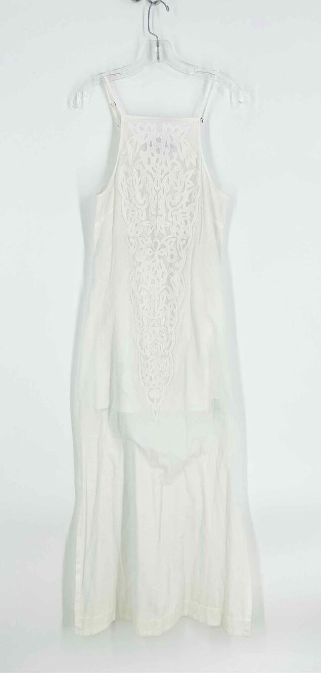 Vix by Paula Hermanny Size S White Lace Applique NEW Designer Dress Maxi